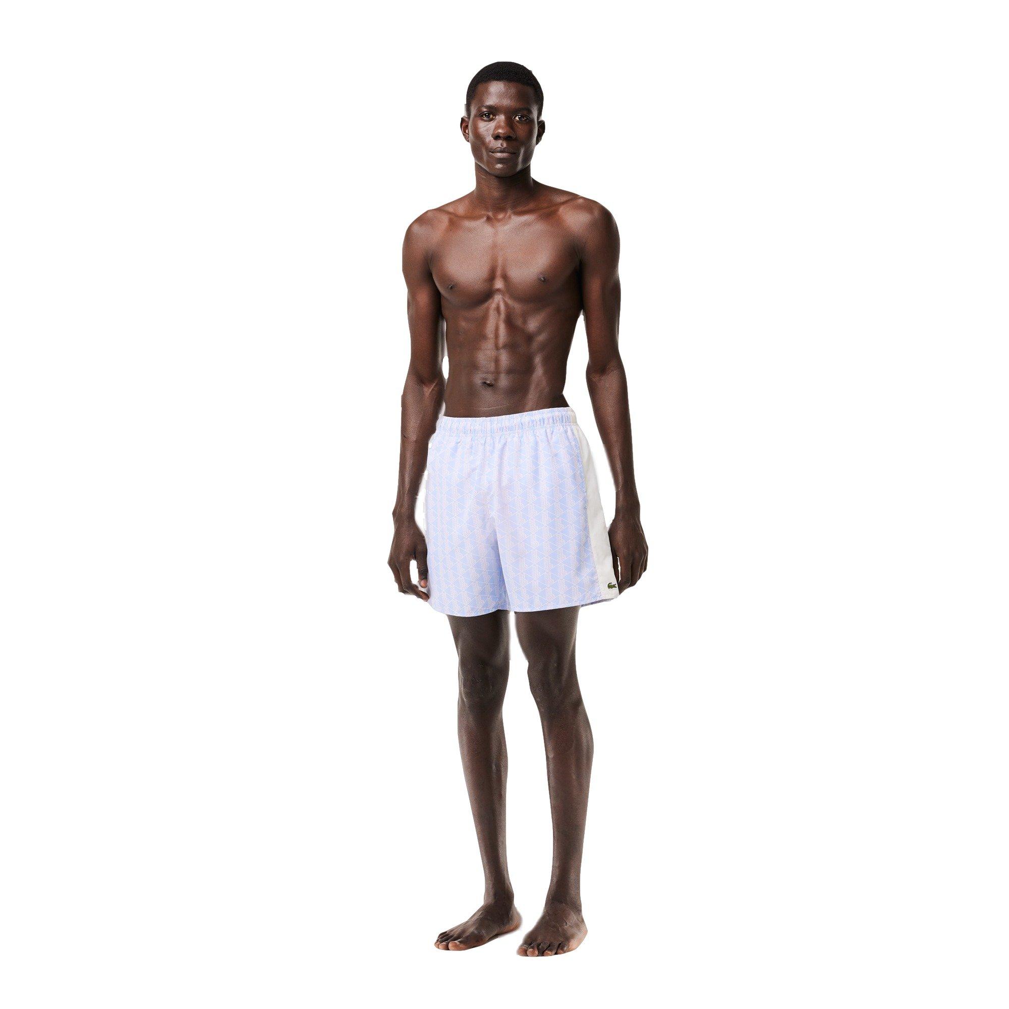 Lacoste Logo Print Woven Men s Blue Shorts